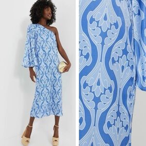 Tuckernuck Hyacinth House Luna Blue One Shoulder Maxi Dress Size L